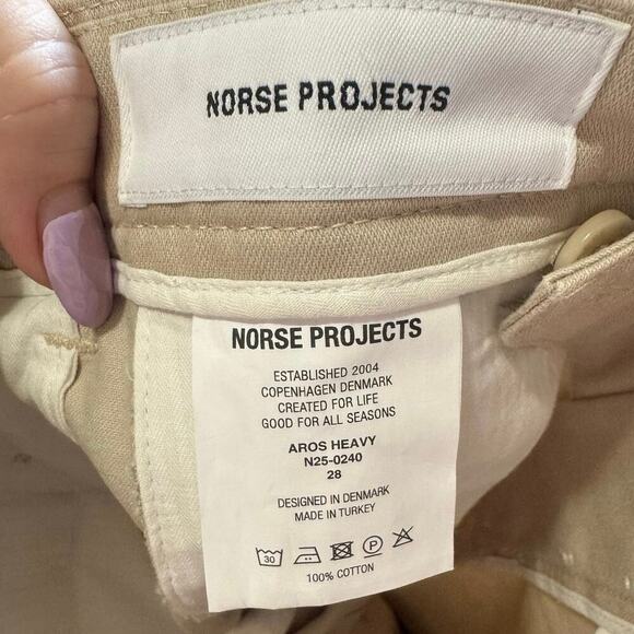 Norse Project NWT Aros Heavy Chino Pants Straight Leg Mid Rise Khaki Size 28 - Picture 14 of 16